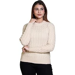 leza Winter Wear Casual Wear Acrylic Blend Full Sleeve Round Neck Solid Women's Sweater (New_602)-picture-37