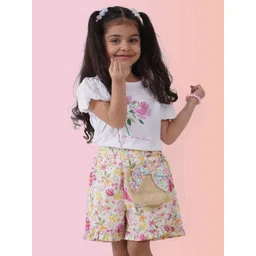 LH LUXURY FASHION Girls Printed Pure Cotton T-Shirt With Shorts-picture-21