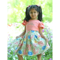 LH LUXURY FASHION Girls Printed Round Neck T-Shirt With Skirt-picture-48