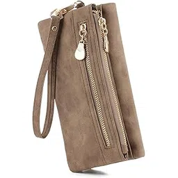 lhhmz Women Long Wallet Large Capacity Wallet Long Clutch Bag Multiple Card Slots Wallets Ladies Purses Soft Leather Purses, Coffee, One Size, Classic-picture-37