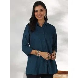 Libas Blue Self Pattern Shirt-picture-43