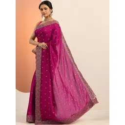 Libas Embellished Embroidered Silk Blend Heavy Work Saree-picture-12
