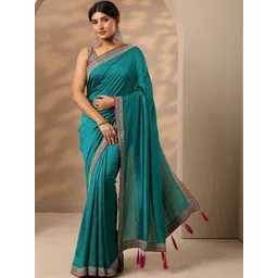 Libas Embellished Embroidered Silk Blend Heavy Work Saree-picture-36