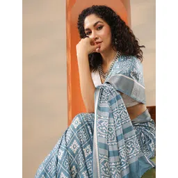 Libas Ethnic Motif Printed Saree with Blouse piece-image-6