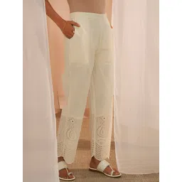 Libas Ethnic Motifs Hem Design Cotton Wide Leg Ethnic Palazzo-picture-39