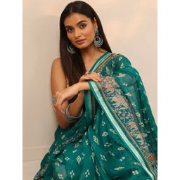 Libas Ethnic Motifs Printed Pure Chiffon Zari Work Saree-picture-10