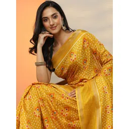 Libas Ethnic Motifs Printed Sequinned Saree-image-33