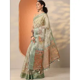 Libas Ethnic Motifs Silk Blend Handloom Saree-picture-15