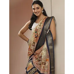 Libas Ethnic Motifs Zari Silk Blend Handloom Saree-picture-11