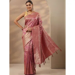 Libas Ethnic Motifs Zari Silk Blend Heavy Work Saree-picture-16