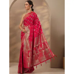 Libas Ethnic Motifs Zari Silk Blend Heavy Work Saree-image-29