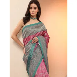 Libas Ethnic Motifs Zari Silk Blend Saree-image-41