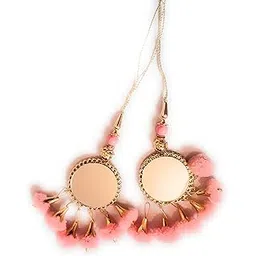 Libas Fashion Handmade Work Ethnic Pom Pom Bell Teasel Blouse Saree, Lehenga Hanging Latkan for Women (Light Pink, Medium) - Pack of 2 PC-picture-12