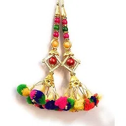 Libas Fashion Women's Cotton Handmade Ethnic Bell Tassel Pompom Hanging Latkan for Small Blouse Saree, Lehenga (Standard Size, Multicolour) - Pack of 2 Pieces-picture-38