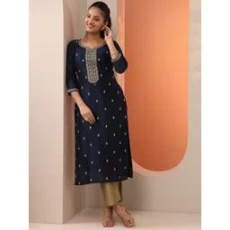 Libas Floral Embroidered Sweetheart Neck Straight Kurta-image-26