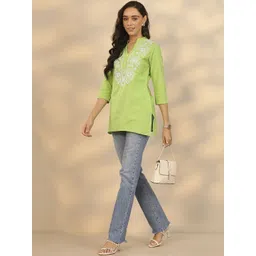 Libas Floral Embroidered Thread Work Thread Work Straight Kurti-picture-25