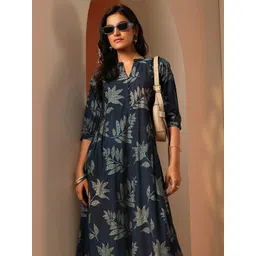 Libas Floral Printed Fit & Flare Midi Dress-image-46