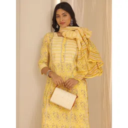 Libas Floral Printed Gotta Patti Straight Kurta With Palazzo & Dupatta-image-47