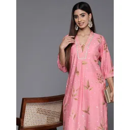 Libas Floral Printed Regular Gotta Patti Kurta with Palazzos-picture-15