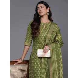 Libas Floral Printed Regular Round Neck Straight Kurta With Trousers And Dupatta-image-38