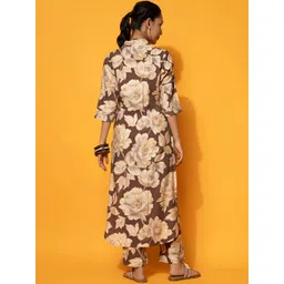 Libas Floral Printed V-Neck Kurta with Palazzos image 4