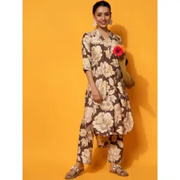 Libas Floral Printed V-Neck Kurta with Palazzos image 3