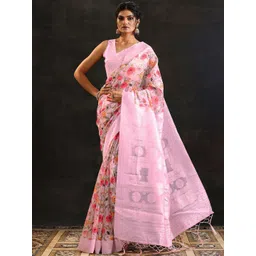 Libas Floral Printed Woven Design Saree-image-26