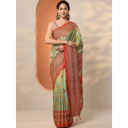 Libas Floral Silk Blend Handloom Saree-picture-24