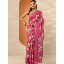 Libas Floral Silk Blend Saree-picture-17