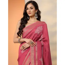 Libas Floral Silk Blend Saree image 3