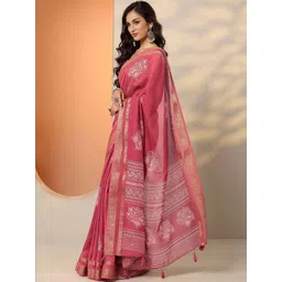 Libas Floral Silk Blend Saree image 5