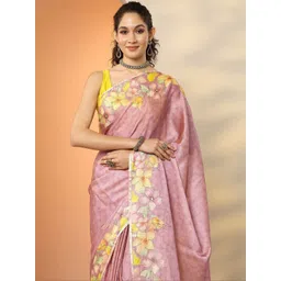 Libas Floral Silk Blend Saree image 3