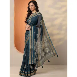 Libas Floral Silk Blend Saree image 3