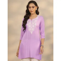 Libas Floral Yoke Design Embroidered Thread Work Thread Work Kurti-picture-22