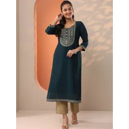 Libas Floral Yoke Design Straight Kurta-picture-39