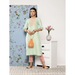 Libas Floral Yoke Design Zari Kurta-picture-21