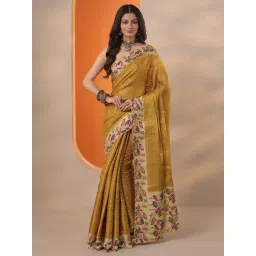Libas Mustard Woven Design Saree With Unstitched Blouse-picture-33