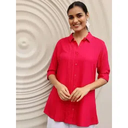 Libas Pink Plain Shirt-picture-48