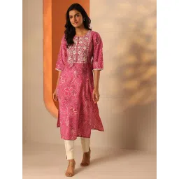 Libas Pink Regular Fit Embroidered Kurta-picture-17