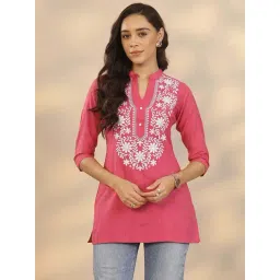 Libas Pink Straight Fit Embroidered Kurti-picture-28