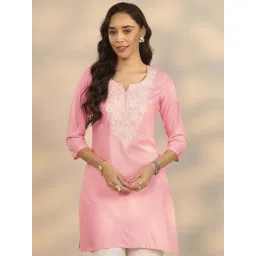 Libas Pink Straight Fit Embroidered Kurti-picture-29