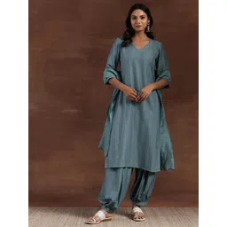 Libas Striped Thread Work Kurta with Salwar & With Dupatta-picture-14