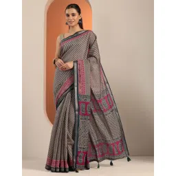 Libas Teal Leheriya Saree With Unstitched Blouse-picture-43