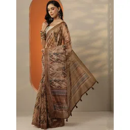 Libas Women Abstract Printed Saree With An Unstitched Blouse Piece-picture-28