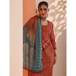 Libas Women Bandhani Printed Regular Kurta with Trousers & With Dupatta-picture-17