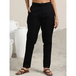 Libas Women Cotton Straight Fit Trousers-picture-11