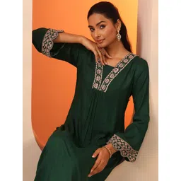 Libas Women Ethnic Motifs Embroidered Regular Thread Work Kurta with Trousers-picture-37