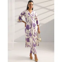 Libas Women Ethnic Motifs Printed Pleated Kurta with Trousers-picture-27