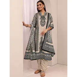 Libas Women Ethnic Motifs Printed Regular Kurta with Trousers & With Dupatta-picture-38