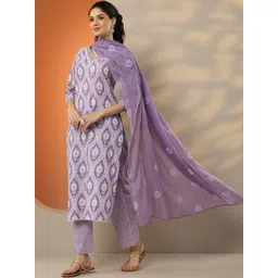 Libas Women Ethnic Motifs Printed Regular Kurta with Trousers & With Dupatta Kurta Sets-picture-23